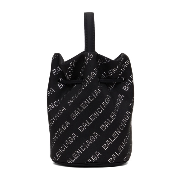NEW Balenciaga Wheel XS Drawstring Bucket Bag, Black/Crystal $1,390 Sold Out - Picture 10 of 16
